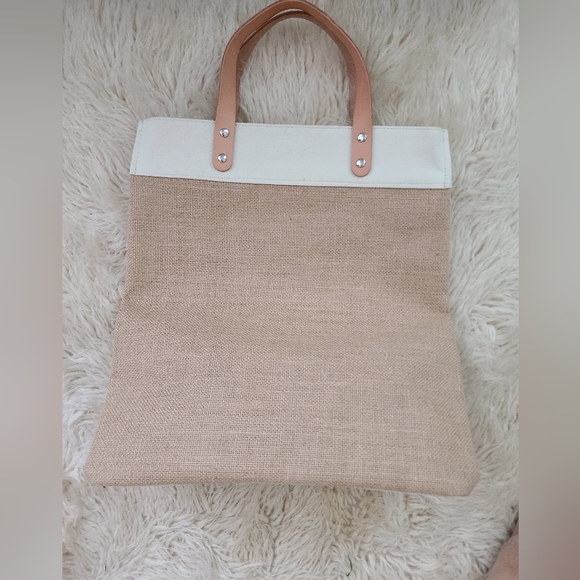 NWOT Brighton Burlap Tote Bag - Picture 5 of 6
